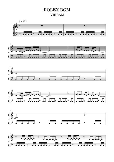 rolex piano sheet music|ROLEX BGM .